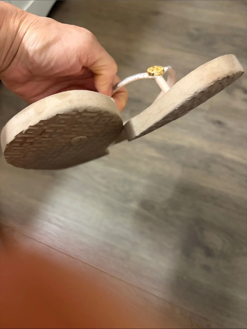 Tory Burch Neutral Snake-Print Logo Flip Flop Sandals